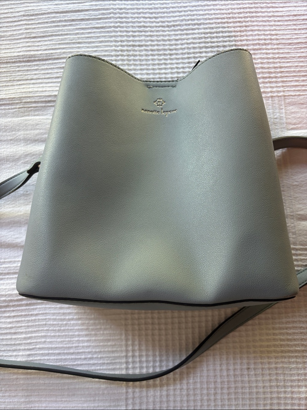Nanette Lepore Light Gray Bucket Crossbody Bag